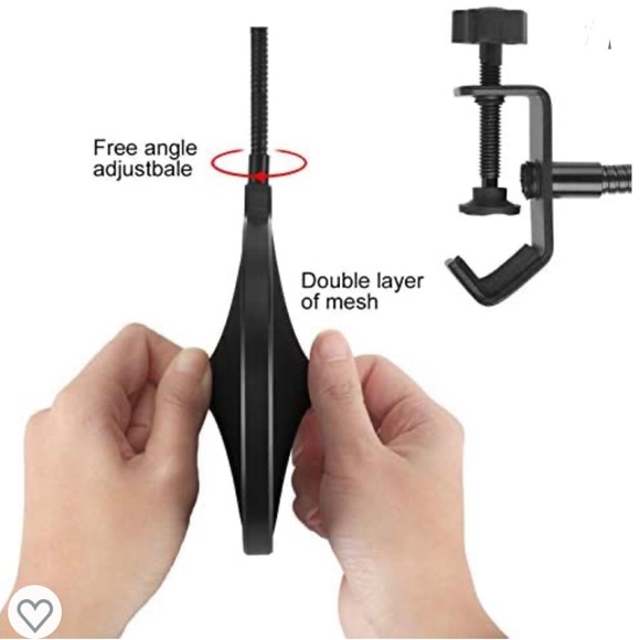 Microphone Pop Filter Mask Shield vocal recording podcast accessory voice sound - Picture 4 of 12